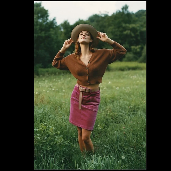 Anthropologie Pilcro and the Letterpress Talia Corduroy Mini Skirt Button Up 2 - Picture 1 of 12